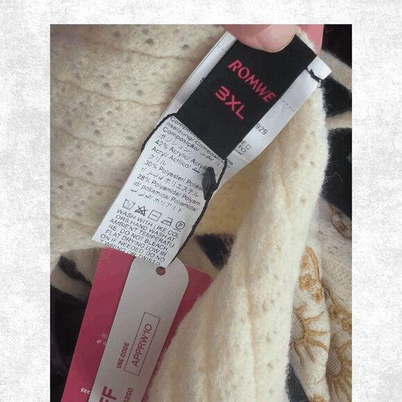 Romwe 3X Knit Sun Embroidered Halter Top – Cream Festival Crop Top Boho Beachwea - Picture 3 of 5